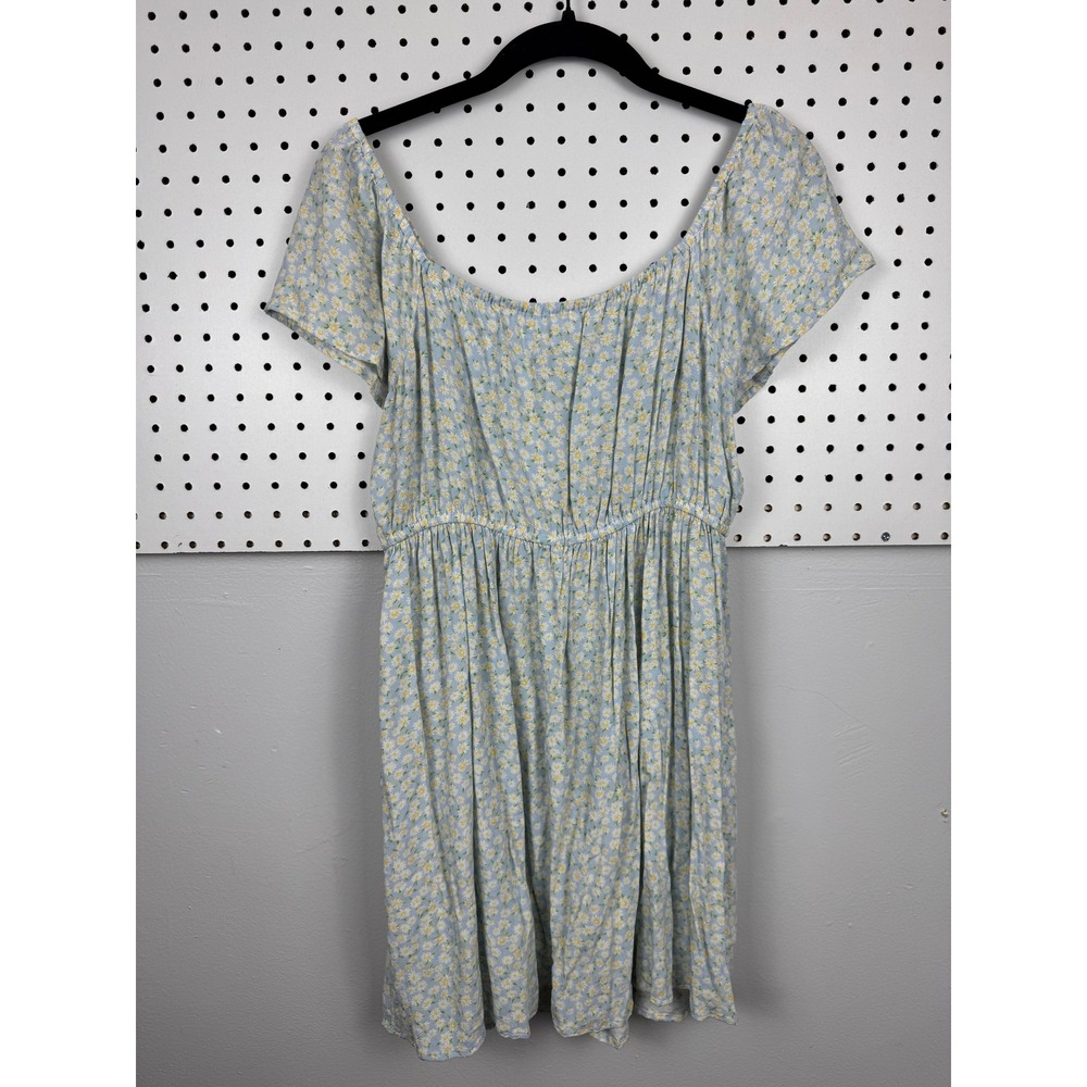 American Eagle Blue Daisy Floral Mini Dress Cottagecore coquette Babydoll M